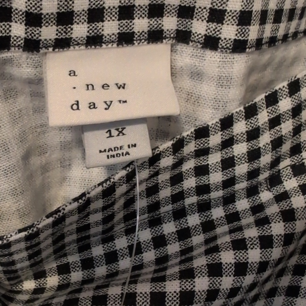 A New Day Classic Black and White Checkered Dress NWT - Picture 7 of 8